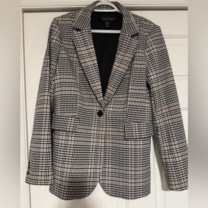 Rachel Zoe Black and White Houndstooth Blazer